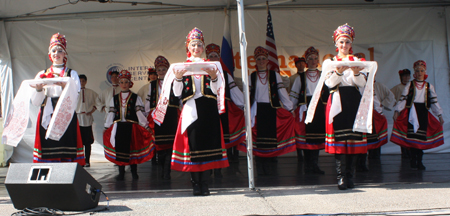 Traditional presentation of bread and salt by the St. Nicholas Orthodox Church Russian Youth Dancers