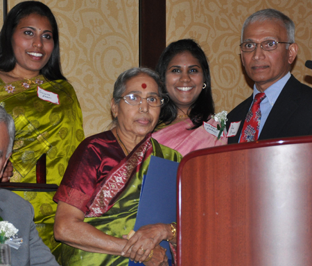 Vijaya Emani's daughters and mother with Raj Pillai