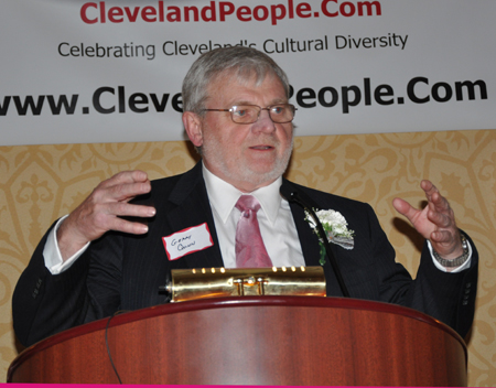 Gerry Quinn at Hall of Fame podium