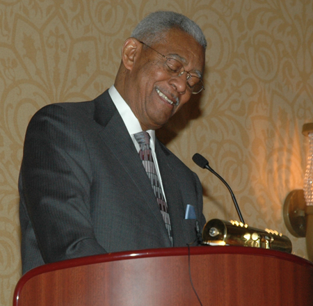 Rev. Dr. Otis Moss Jr. at podium