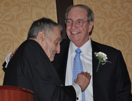 Sam Miller and inductee Albert Ratner