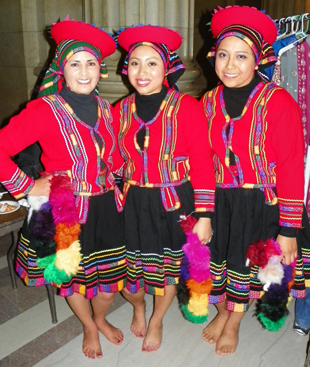 Peruvian Dancers Norka Yakobics, Linda Vega Jadira Yacila and Marcia Salas Ayerve