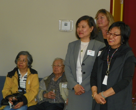 Margaret Wong watching the speakers