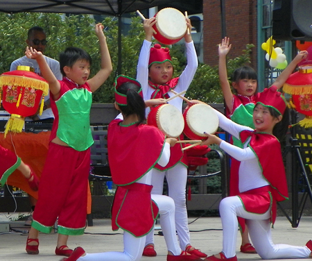 Happy Drum Dance by young Chinese Americans in Cleveland