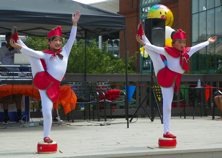 Happy Drum Dance by young Chinese Americans in Cleveland