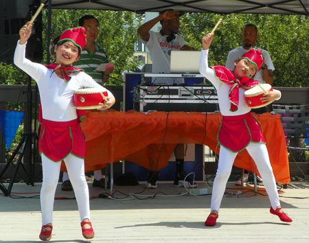 Happy Drum Dance by young Chinese Americans in Cleveland