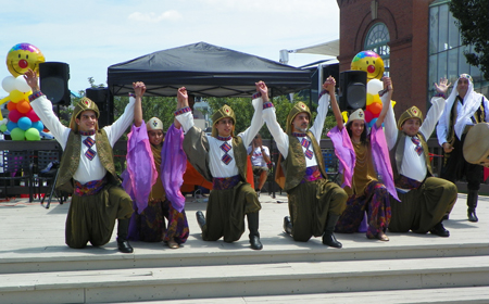 Ajyal performing dabke, a  Lebanese Folk line dance 