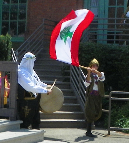 Ajyal performing dabke, a  Lebanese Folk line dance 