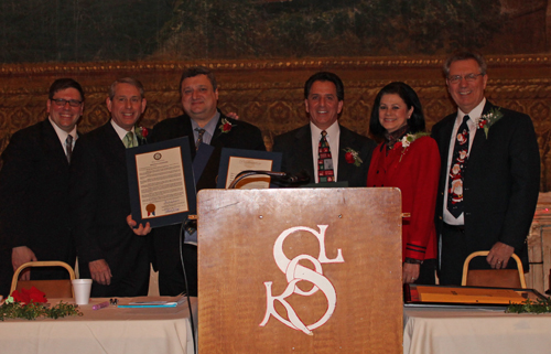 Cleveland Council's Joe Cimperman and Mike Polensek, Pierre Bejjani, Mark George, Councilwoman Dona Brady and Ralph Perk Jr.