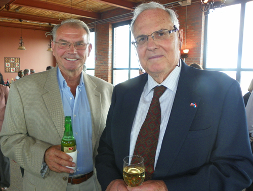 Ray Knapp and Consulate of Netherlands Charles 'Arnie' de la Portee at launch of Ariel International Center