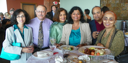 Peggy Dorfman, ernie Brass, Iona Abraham, Neeta Chandra, Dileep Chandra and Tej Singh at launch of Ariel International Center