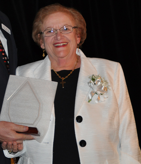 Congresswoman Mary Rose Oakar speaking at Cleveland International Hall of Fame