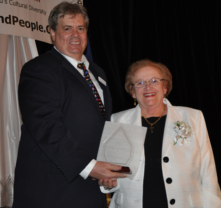 Congresswoman Mary Rose Oakar and Dan Hanson at Cleveland International Hall of Fame