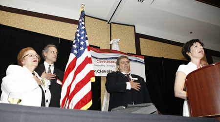 Andrea Anelli, General Director at Opera Per Tutti sings the national anthem