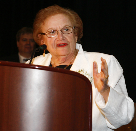 Congresswoman Mary Rose Oakar speaking at Cleveland International Hall of Fame