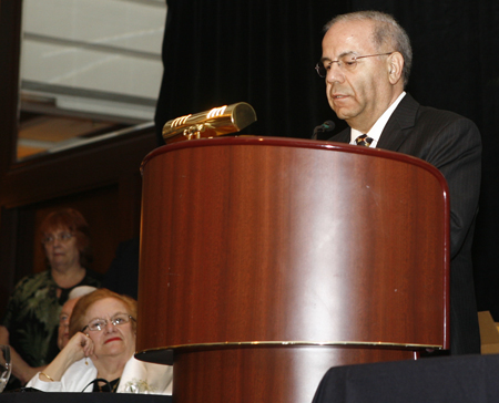 Dr. Wael Khoury inducts Mary Rose Oakar