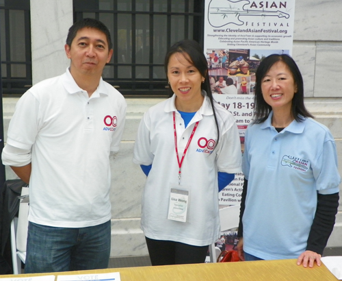 Johnny Wu, Kisa Wong and Debbie Yue at Cleveland Asian Festival booth
