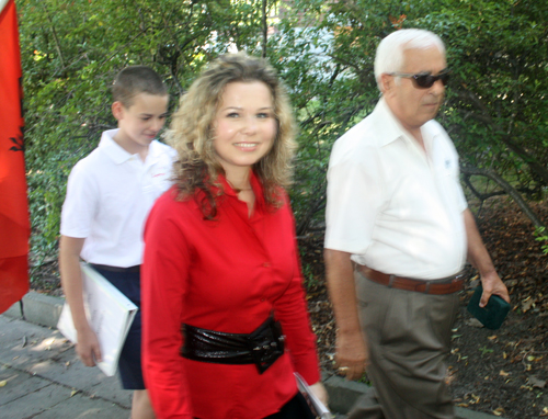 Anila Nicklos of the Albanian Garden marches in