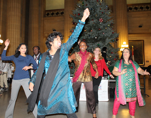 Dance jam at WIN-NEO party at Cleveland City Hall