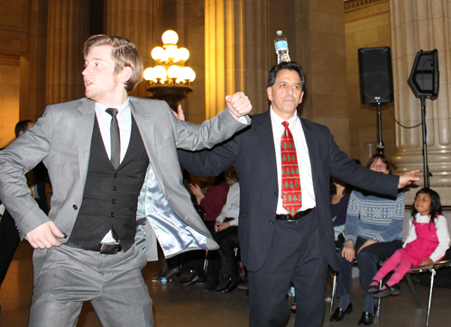 Dance jam at WIN-NEO party at Cleveland City Hall