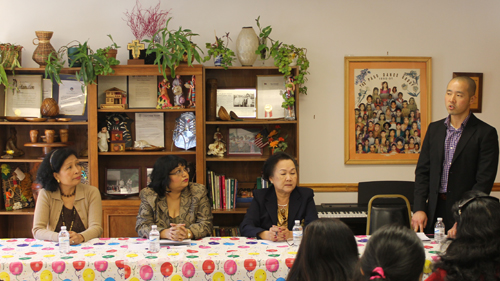 Asian community panel on family immigration - Bessie Schiroky, Jayashree Bidari, Gia Hoa Ryan and Michael Byun