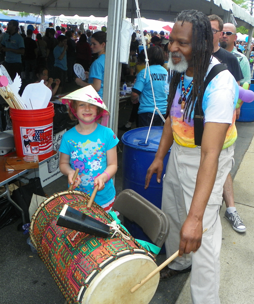 drum and girl