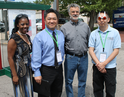 Chief Valarie McCall, Wayne Wong, Mayor Frank Jackson and Johnny Wu