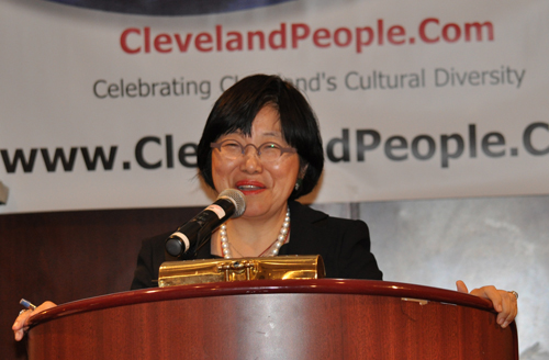 Margaret Wong giving keynote address