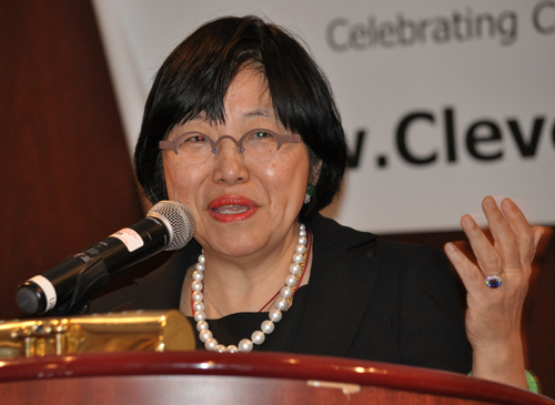 Margaret Wong giving keynote address