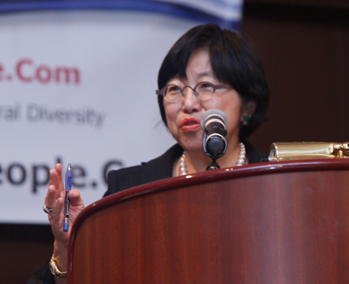 Margaret Wong giving keynote address
