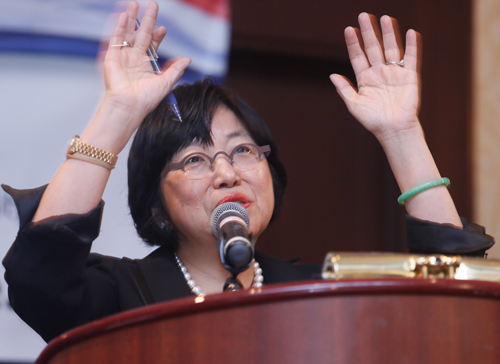 Margaret Wong giving keynote address