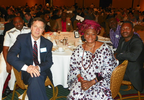 David Fleshler, Nigerian Ambassador Dr. Sarah Jibri and CWRU table