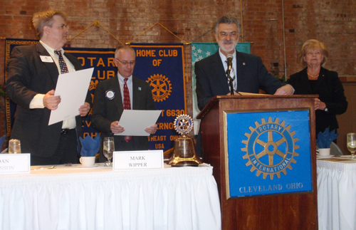 Dan Hanson, Mark Wipper, Cleveland Mayor Frank G. Jackson and Ingrida Bublys