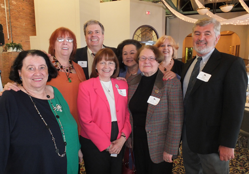 Pat, Debbie and Dan Hanson with Cleveland Cultural Garden officers Sheila Murphy Crawford, Anda Cook and Paul Burik