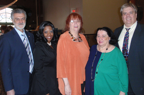 Mayor Frank Jackson, Chief Valarie McCall and Dan, Debbie and Pat Hanson