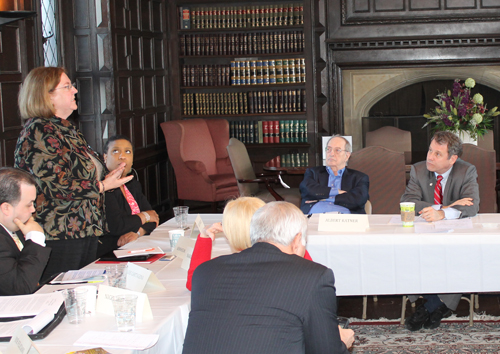 Karen Wishner, Albert Ratner and Senator Sherrod Brown