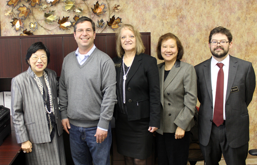 Margaret Wong, Mayor Tim DeGeeter, Malak Jadallah, Judy Wong and Paul Isherwood