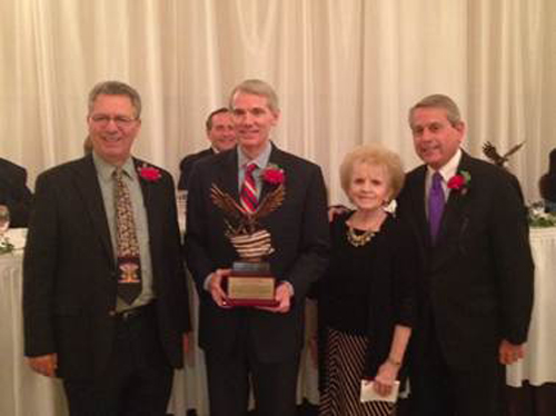 U.S. Senator Rob Portman received the American Nationalities Movement Freedom Award at the 2014 annual Captive Nations banquet