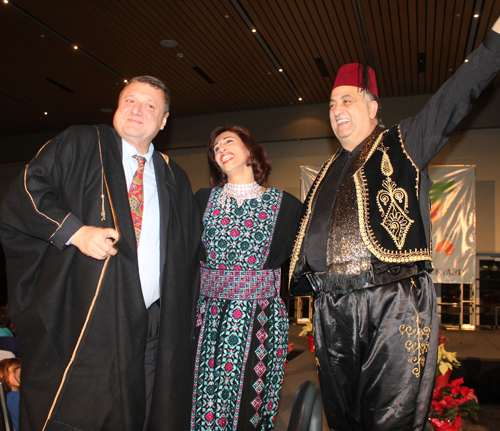 Pierre Bejjani, Jamila Alhaib and Nemer Saueidi model Lebanese clothes