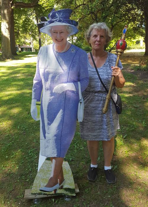 Amy Kenneley with the Queen in British Cultural Garden on One World Day