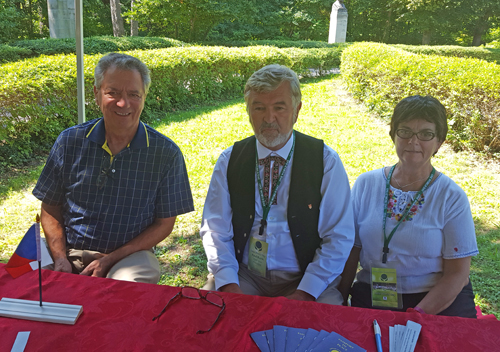 Ralph Perk Jr with Paul and Fran Burik in Czech Garden