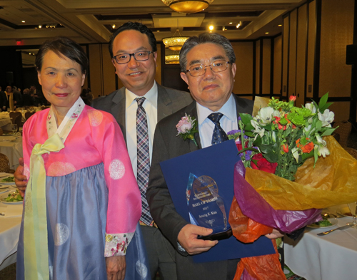 Inductee Sam Kim with family