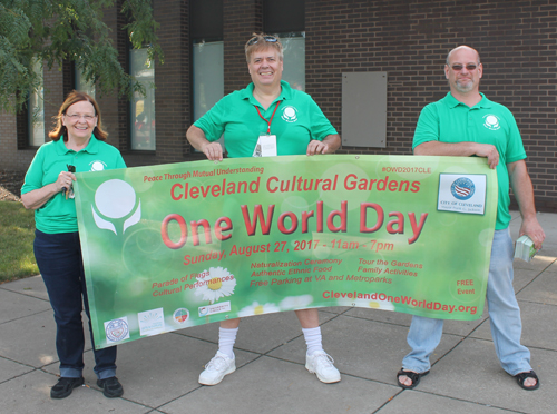 Sheila Crawford, Dan Hanson and Tom Turkaly from the Cleveland Cultural Gardens and One World Day