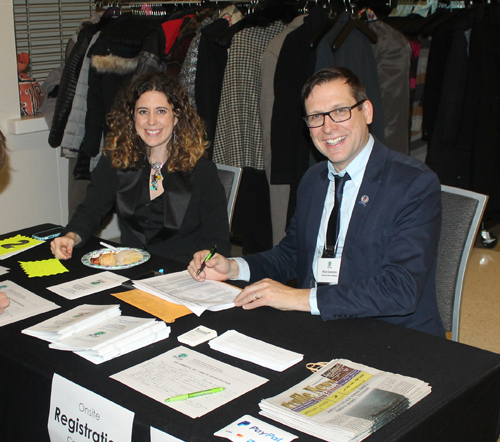 Councilman Brian Cummins helping with registration