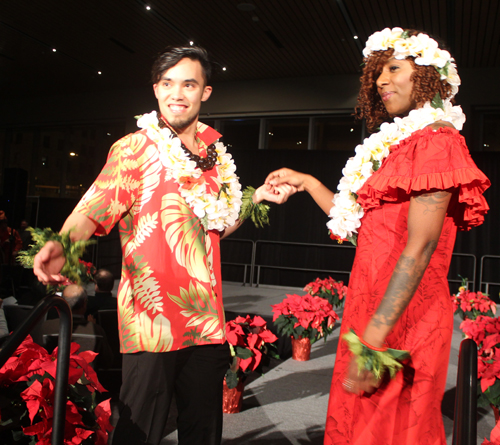 Gideon Lorete and Phola Sade Adu representing the Polynesian Islands