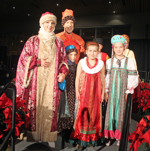 wearing traditional Russian costumes