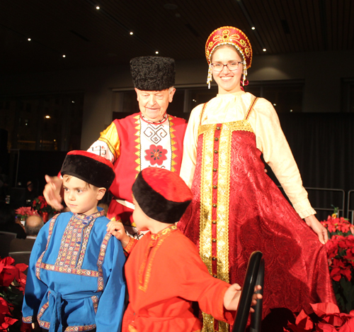 wearing traditional Russian costumes