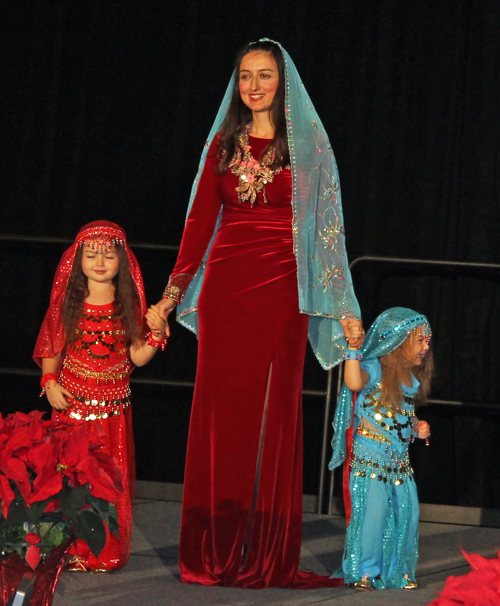 Tugce Sareyyuoglu and young daughters Ceren and Defne representing Turkey