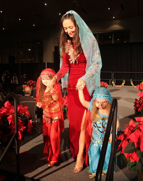 Tugce Sareyyuoglu and young daughters Ceren and Defne representing Turkey