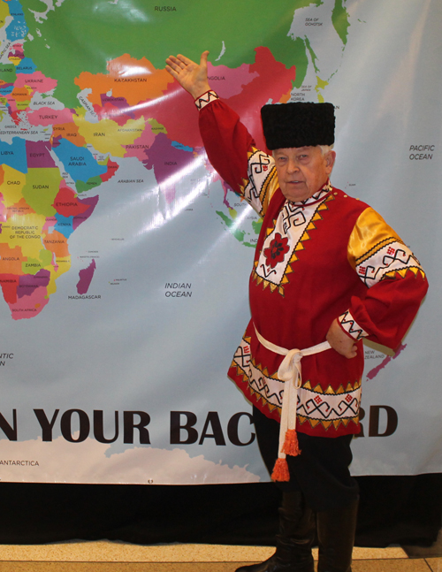 Ken Kovach representing - Posing with the map of Russia